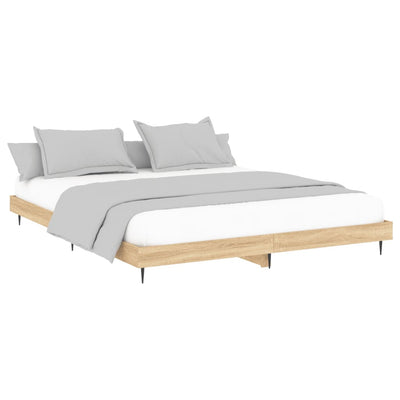 Bed Frame Sonoma Oak 140x200 cm Engineered Wood