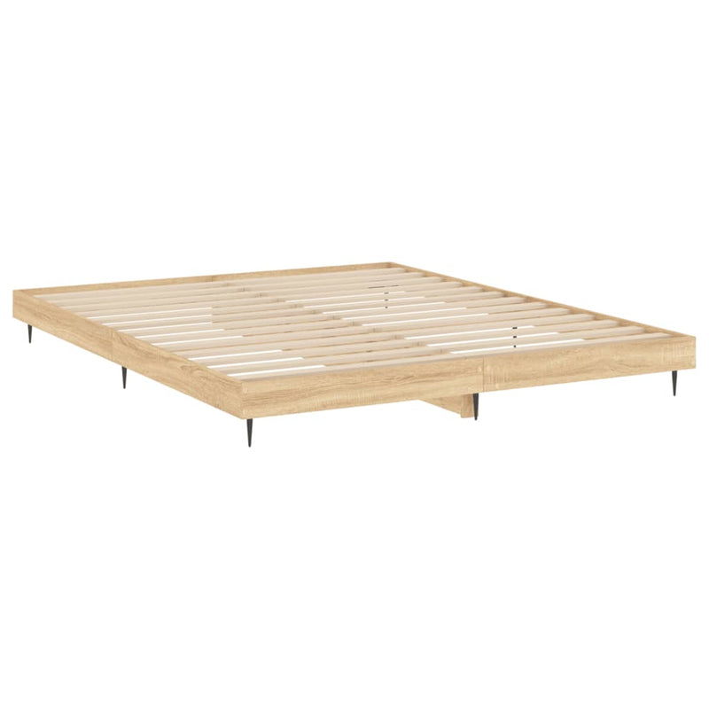 Bed Frame Sonoma Oak 140x200 cm Engineered Wood