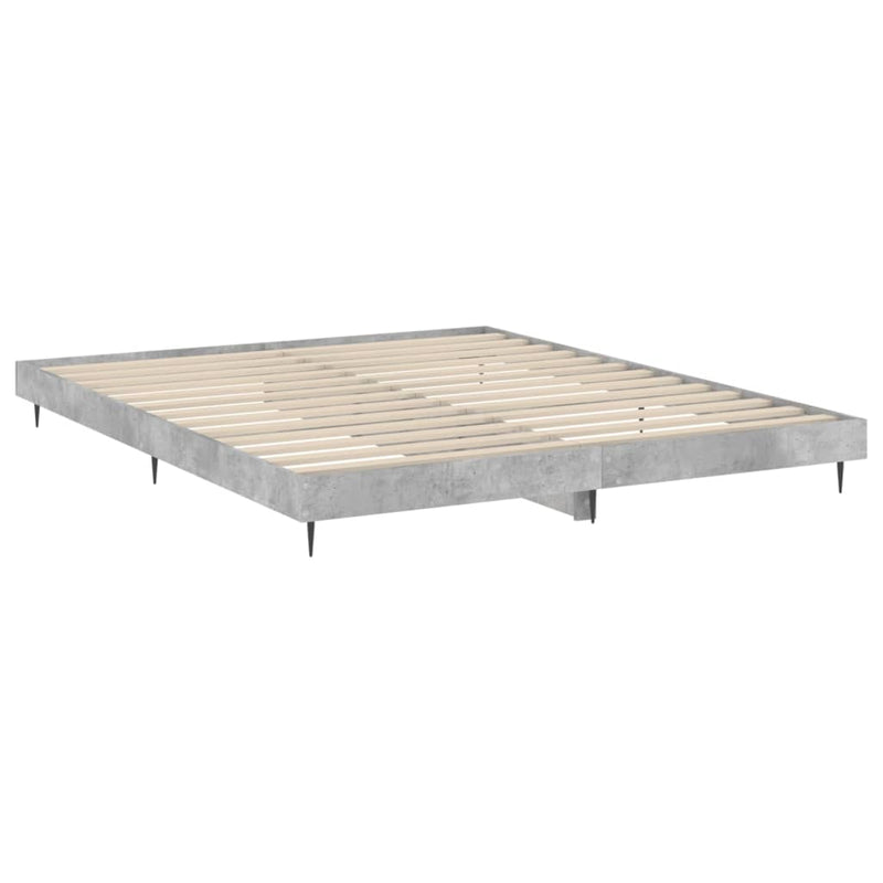 Bed Frame Concrete Grey 140x200 cm Engineered Wood