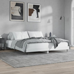 vidaXL Bed Frame without Mattress White 120x200 cm Engineered Wood 4