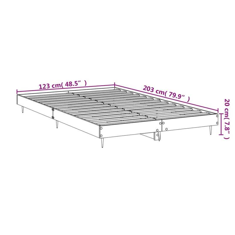 Bed Frame White 120x200 cm Engineered Wood