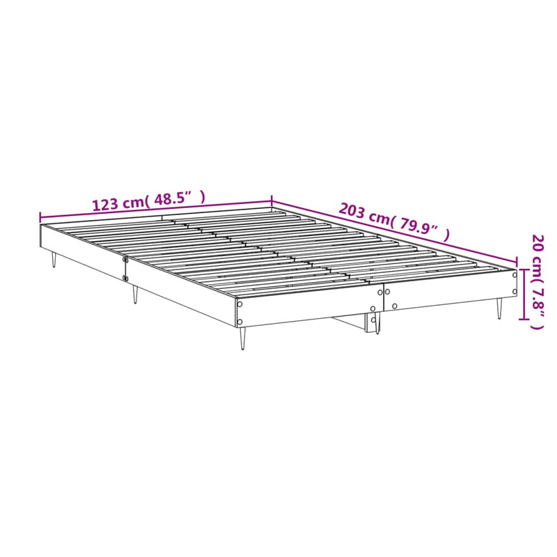 Bed Frame Concrete Grey 120x200 cm Engineered Wood