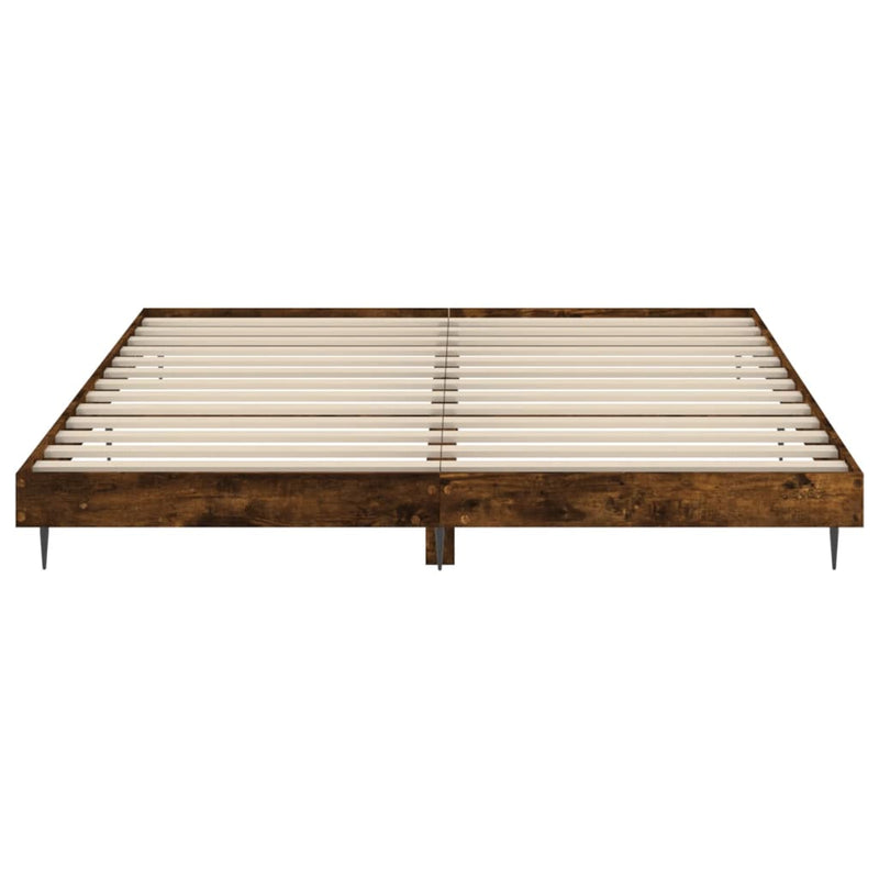 Bed Frame Smoked Oak 120x200 cm Engineered Wood