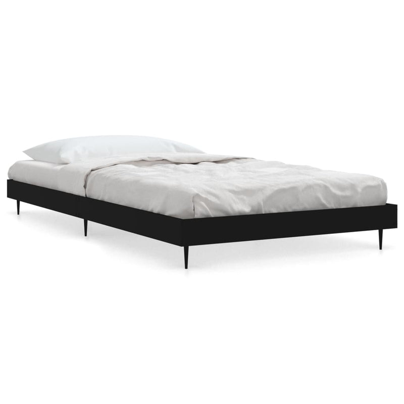 Bed Frame Black 100x200 cm Engineered Wood