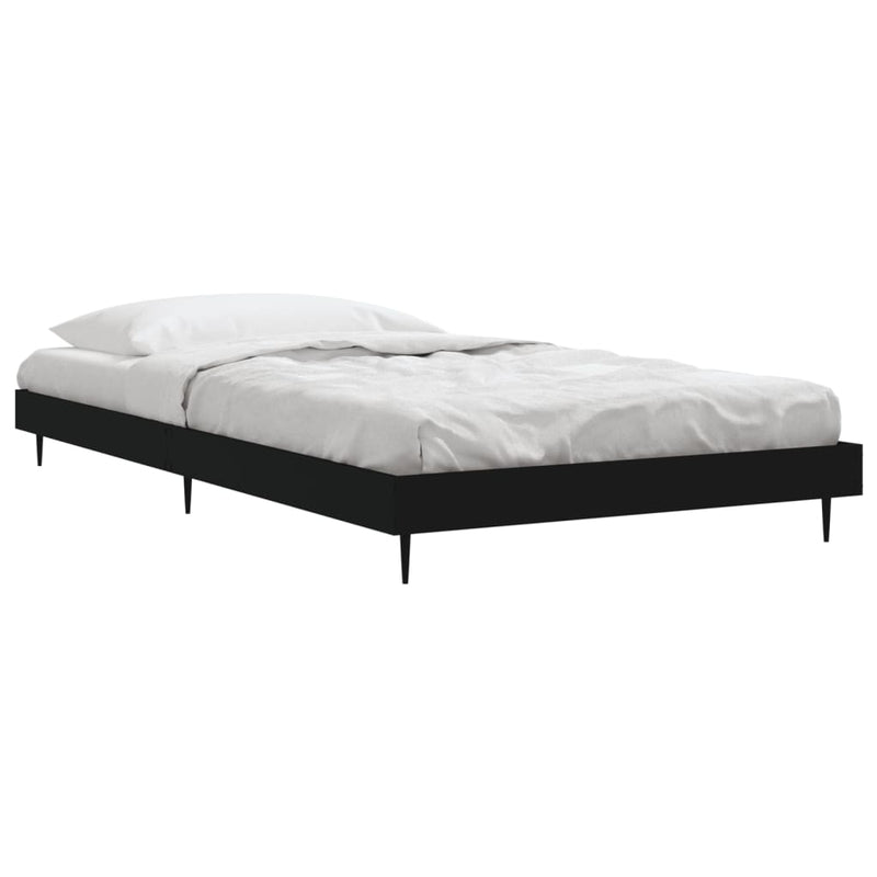 Bed Frame Black 100x200 cm Engineered Wood