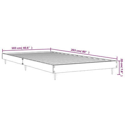 Bed Frame Black 100x200 cm Engineered Wood