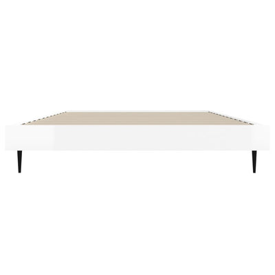 Bed Frame High Gloss White 100x200 cm Engineered Wood