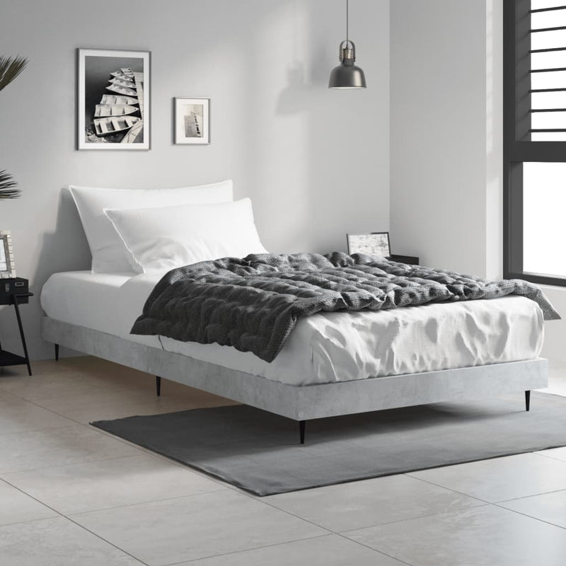 Bed Frame Concrete Grey 100x200 cm Engineered Wood