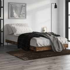 Bed Frame without Mattress Engineered Wood Length 200 cm Smoked Oak 100 cm
