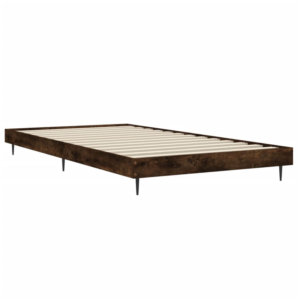 Bed Frame without Mattress Engineered Wood Length 200 cm Smoked Oak 100 cm