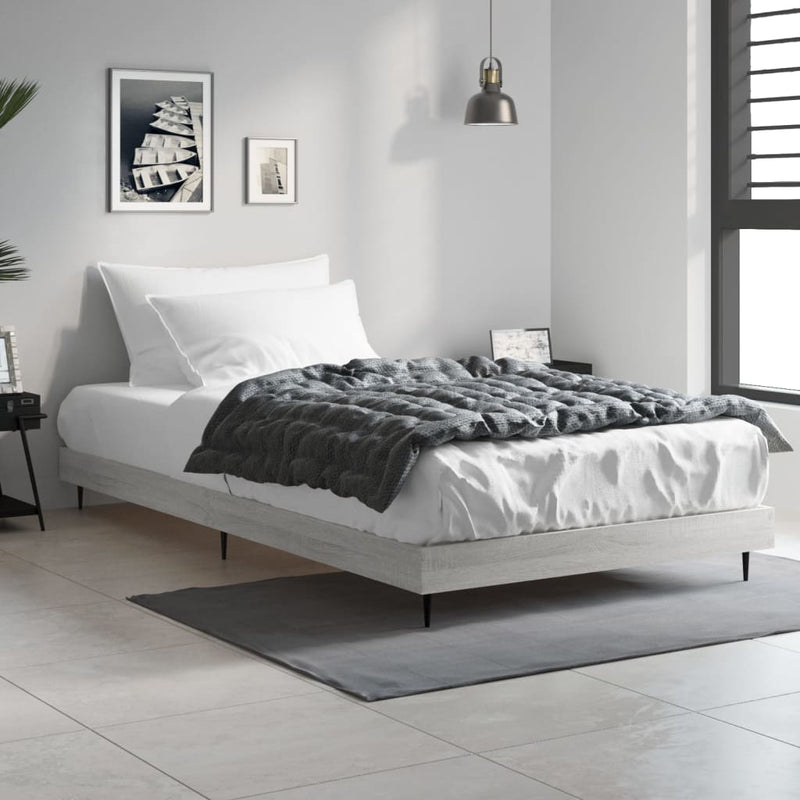 Bed Frame Grey Sonoma 100x200 cm Engineered Wood