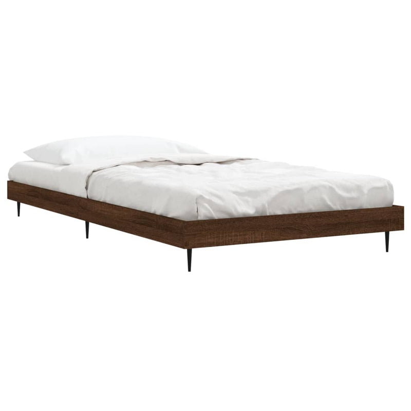 Bed Frame Brown Oak 100x200 cm Engineered Wood