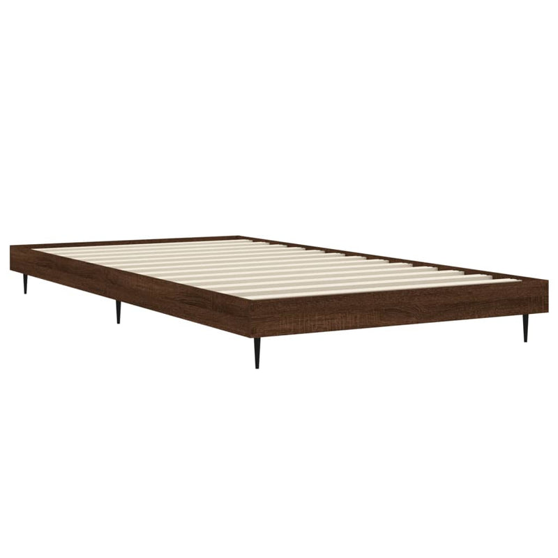 Bed Frame Brown Oak 100x200 cm Engineered Wood