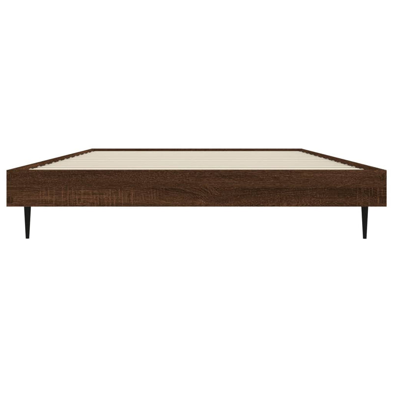 Bed Frame Brown Oak 100x200 cm Engineered Wood