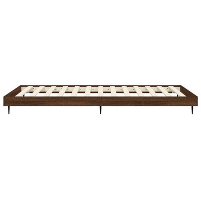 Bed Frame Brown Oak 100x200 cm Engineered Wood