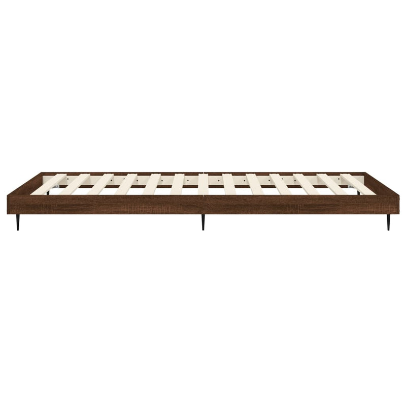 Bed Frame Brown Oak 100x200 cm Engineered Wood