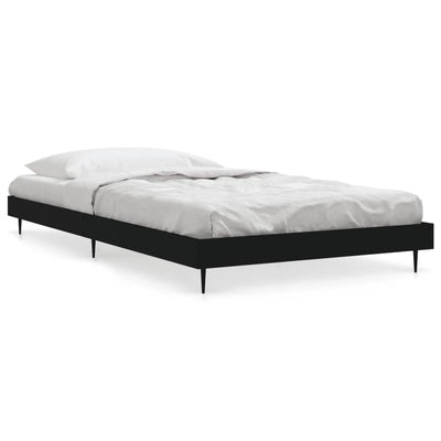 Bed Frame Black 90x200 cm Engineered Wood