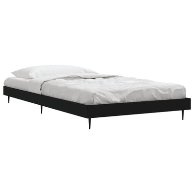 Bed Frame Black 90x200 cm Engineered Wood