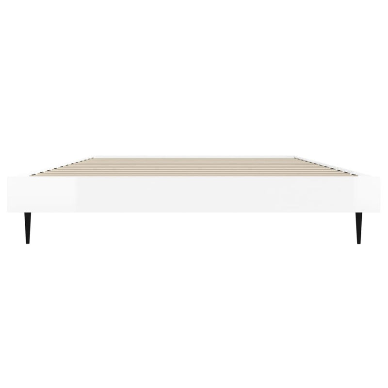 Bed Frame High Gloss White 90x200 cm Engineered Wood