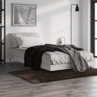 Bed Frame Concrete Grey 90x200 cm Engineered Wood