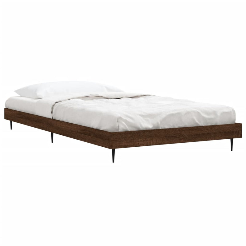 Bed Frame Brown Oak 90x200 cm Engineered Wood