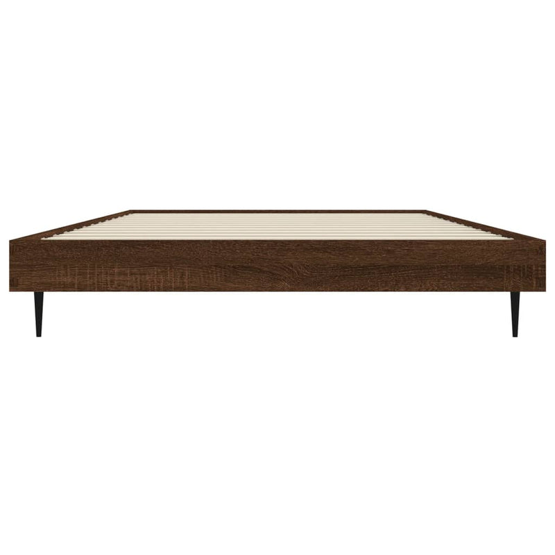 Bed Frame Brown Oak 90x200 cm Engineered Wood