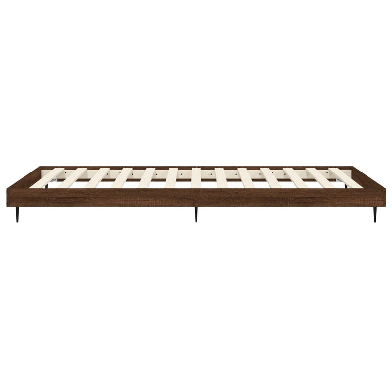 Bed Frame Brown Oak 90x200 cm Engineered Wood