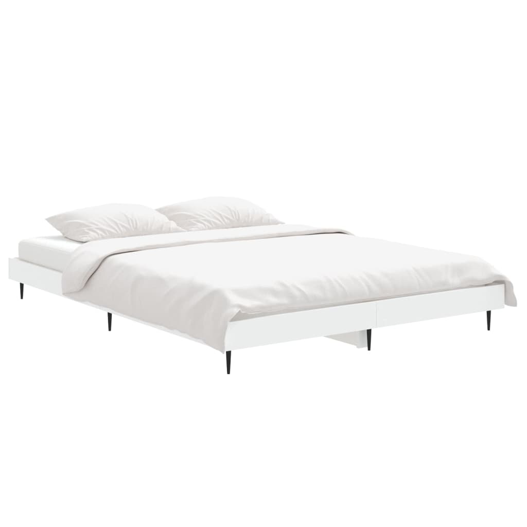 Bed Frame without Mattress 140x190 cm White