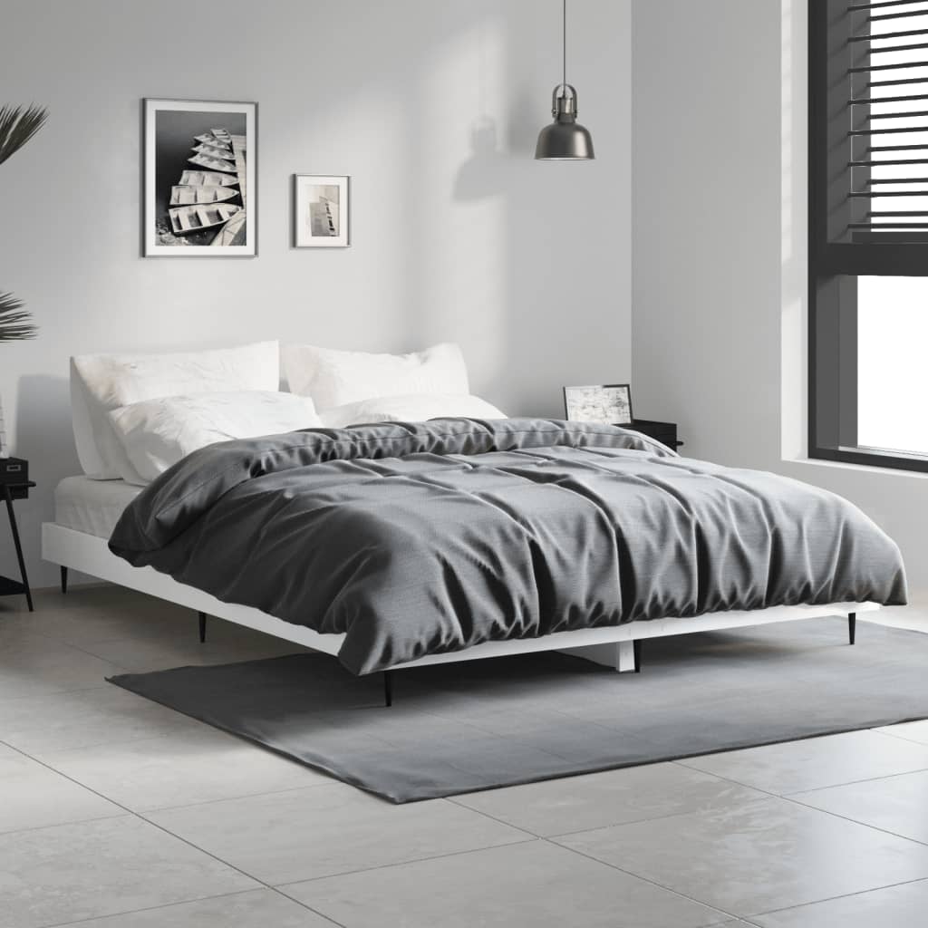 Bed Frame without Mattress 140x190 cm White