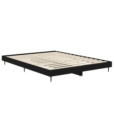 Bed Frame Black 140x190 cm Engineered Wood