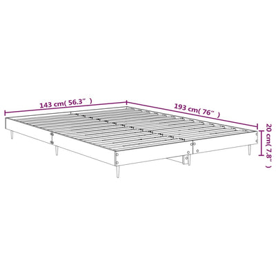 Bed Frame Black 140x190 cm Engineered Wood