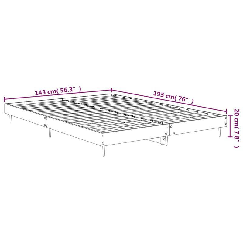 Bed Frame Black 140x190 cm Engineered Wood