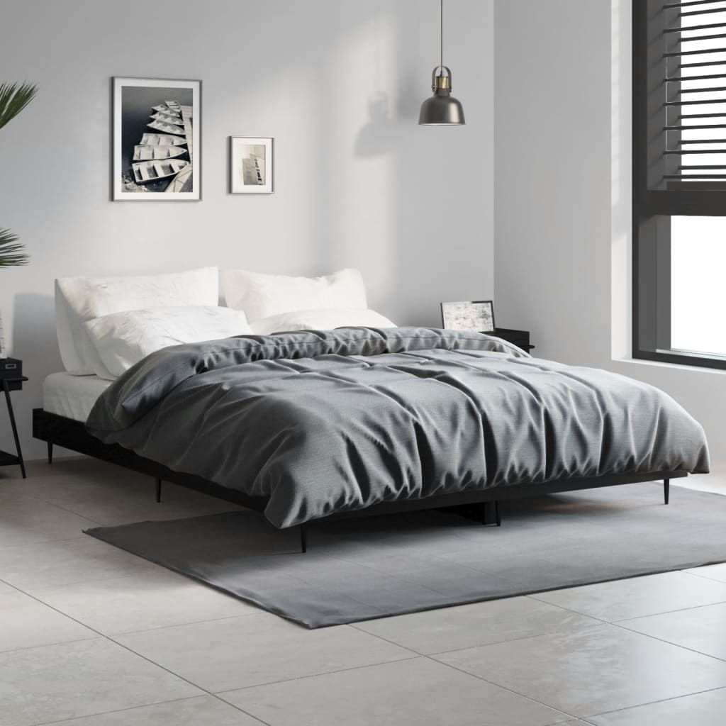 Bed Frame without Mattress 140x190 cm Black
