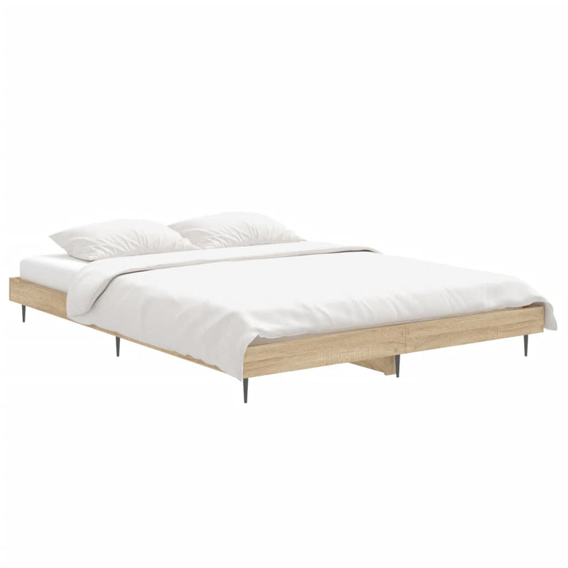 Bed Frame Sonoma Oak 140x190 cm Engineered Wood