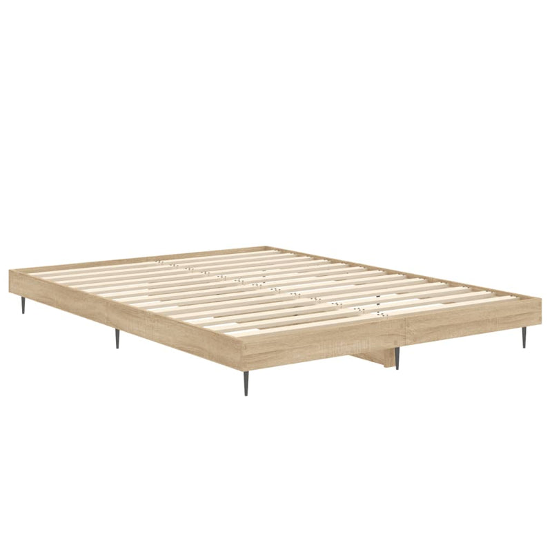 Bed Frame Sonoma Oak 140x190 cm Engineered Wood