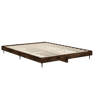 Bed Frame Smoked Oak 140x190 cm Engineered Wood