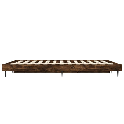 Bed Frame Smoked Oak 140x190 cm Engineered Wood