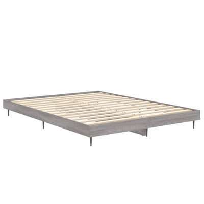 Bed Frame Grey Sonoma 140x190 cm Engineered Wood