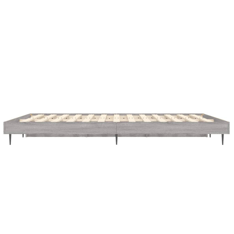 Bed Frame Grey Sonoma 140x190 cm Engineered Wood