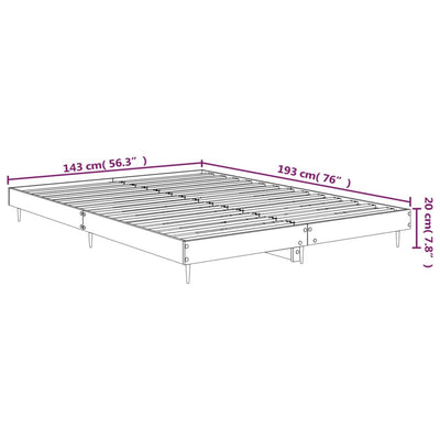 Bed Frame Grey Sonoma 140x190 cm Engineered Wood