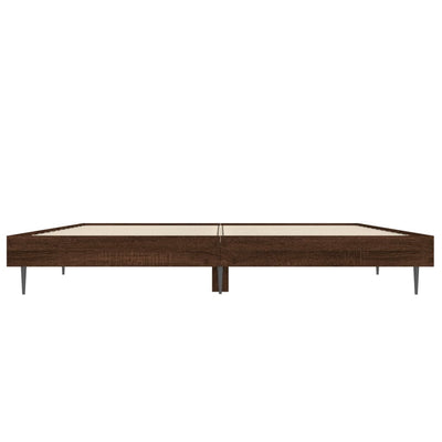 Bed Frame Brown Oak 140x190 cm Engineered Wood