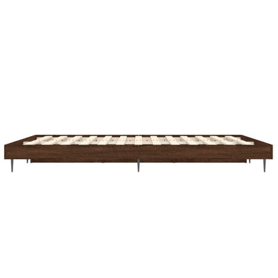 Bed Frame Brown Oak 140x190 cm Engineered Wood