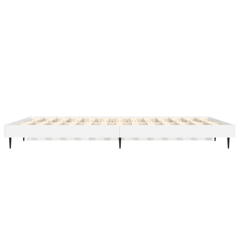 Bed Frame White 135x190 cm Double Engineered Wood