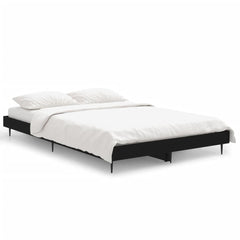 vidaXL Bed Frame without Mattress Black 120x190 cm Small Double Engineered Wood 2