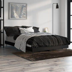 vidaXL Bed Frame without Mattress Black 120x190 cm Small Double Engineered Wood 4