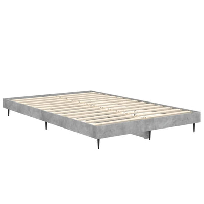 Bed Frame Concrete Grey 120x190 cm Small Double Engineered Wood