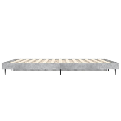 Bed Frame Concrete Grey 120x190 cm Small Double Engineered Wood