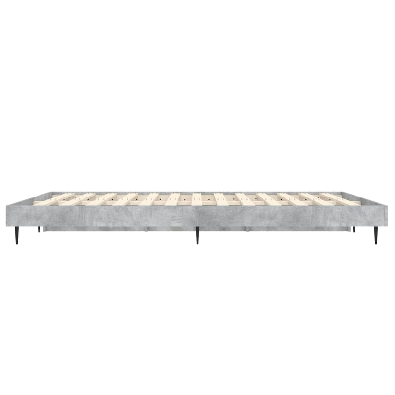 Bed Frame Concrete Grey 120x190 cm Small Double Engineered Wood