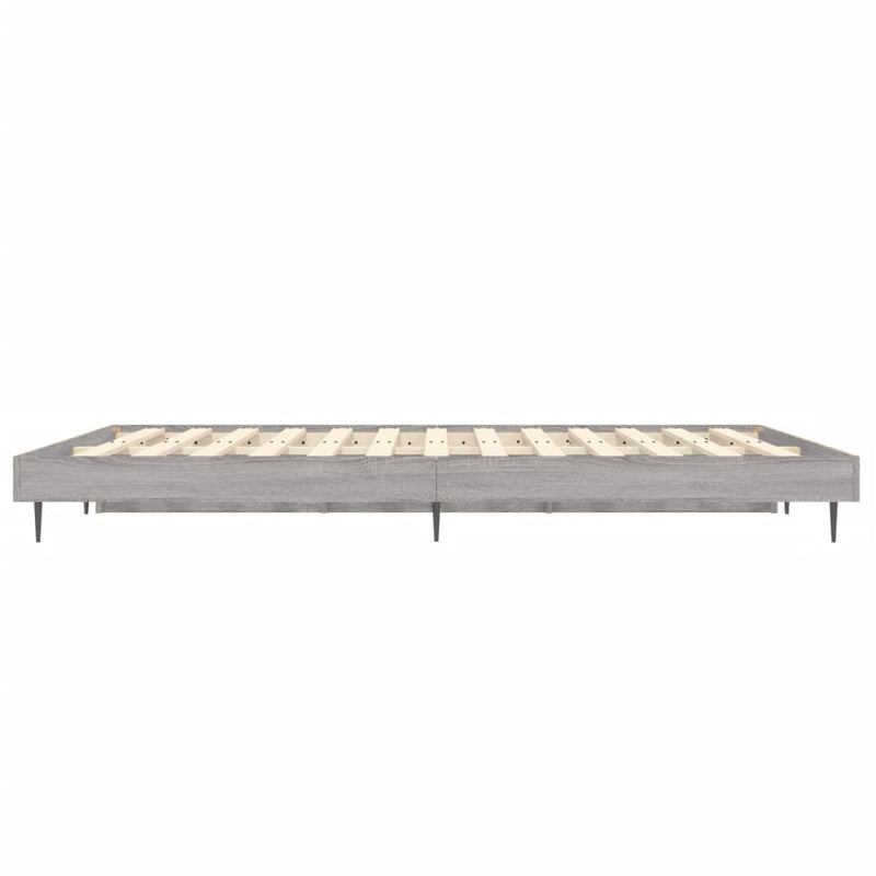 Bed Frame Grey Sonoma 120x190 cm Small Double Engineered Wood