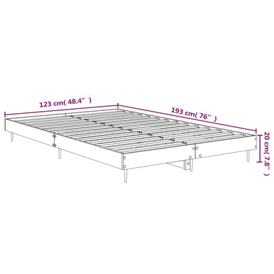 Bed Frame Grey Sonoma 120x190 cm Small Double Engineered Wood